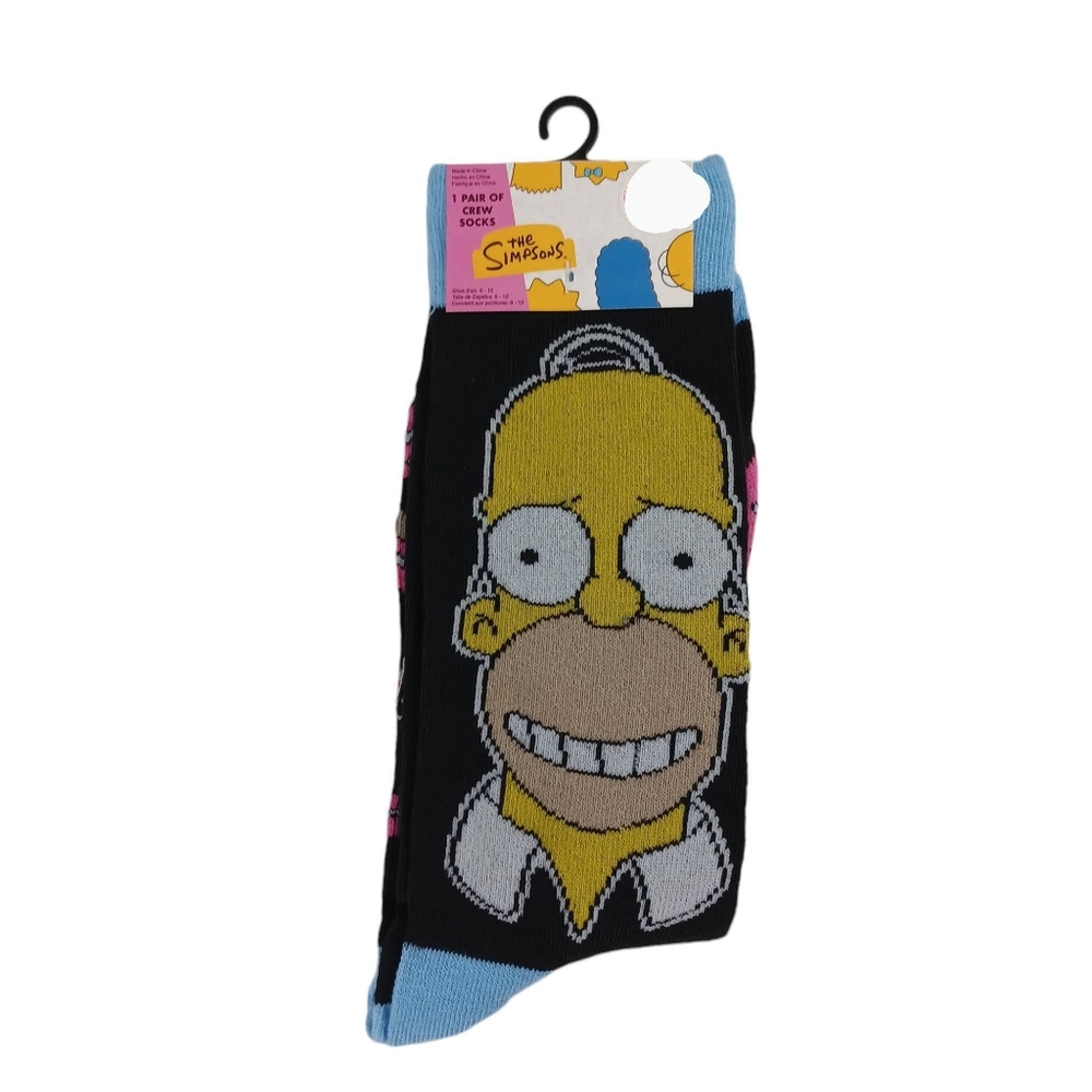 🔥4/$20 Simpsons Homer Mens Crew Socks NEW Mens 6-12 Novelty -1 Pair -Quirky